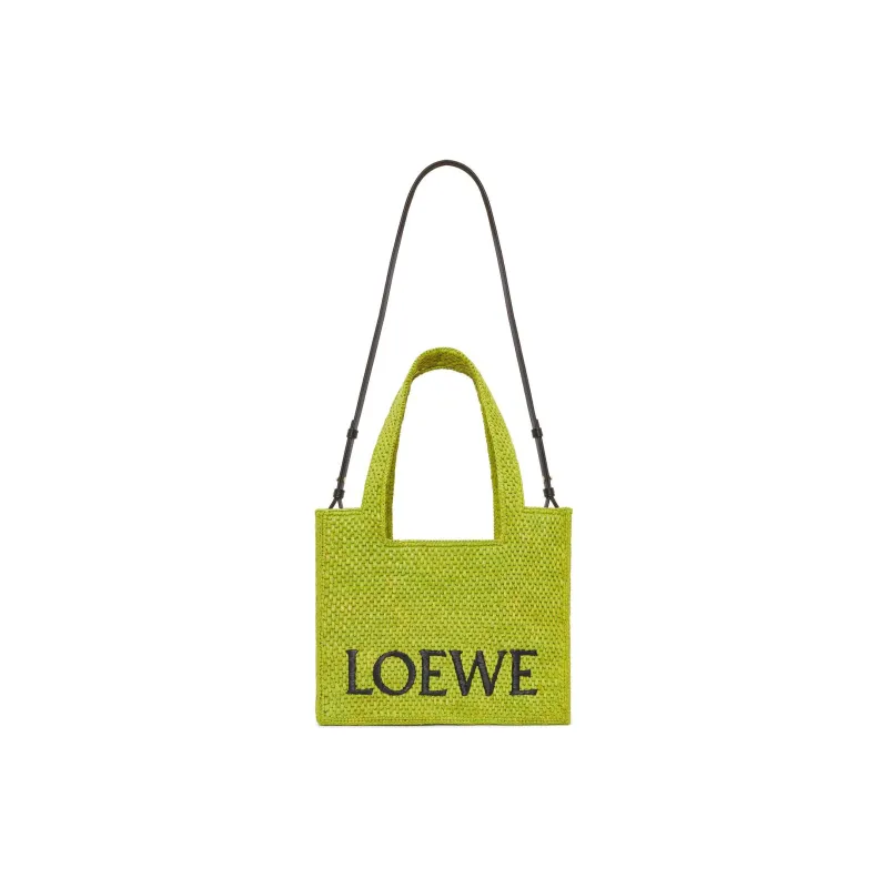 LOEWE Font Tote Raffia Shoulder Bag, Crossbody Bag, Handbag Medium Size Women's Pasture Green-2