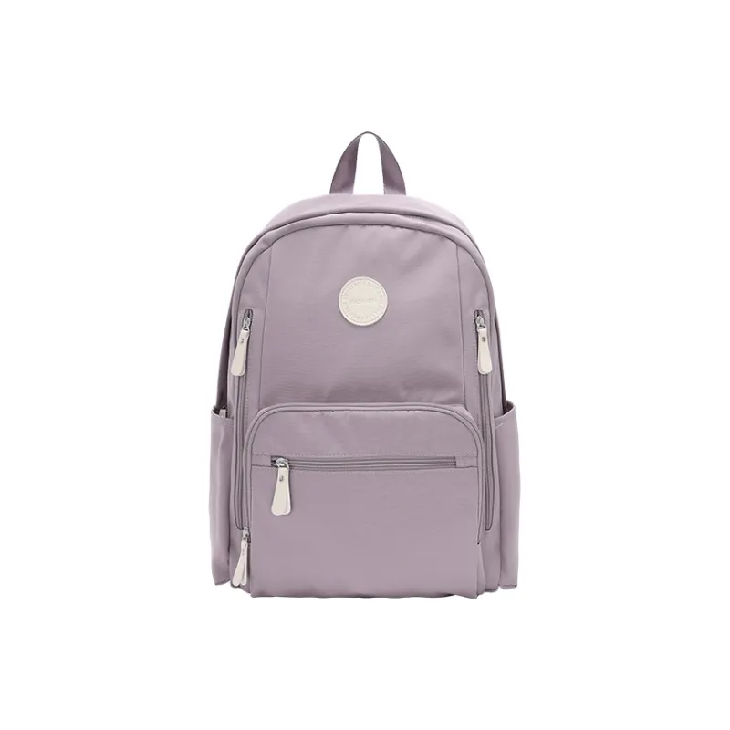 SEM/R Polyester Laptop Backpack Medium Size Unisex Ecru/Purple-24