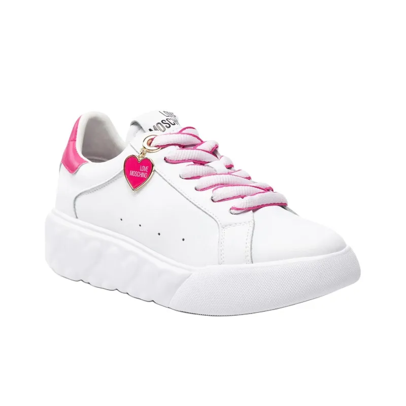 LOVE MOSCHINO Logo-charm Leather Chunky Sneakers-2
