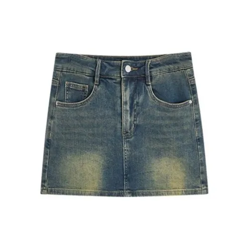 Love to serve Denim Short Skirts Women's Dark Blue