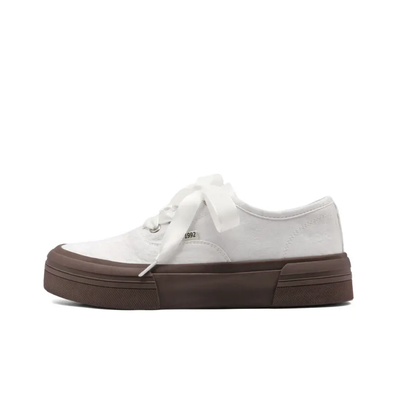 BELLE Low Top Canvas Shoes Women's Green Ecru-6