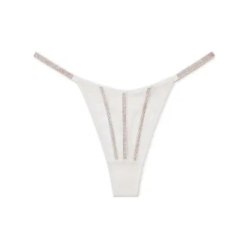 Victoria's Secret PINK VERY SEXY Sheer Shine Thong Panty/Coconut White Underpants Women's 1 Pack White