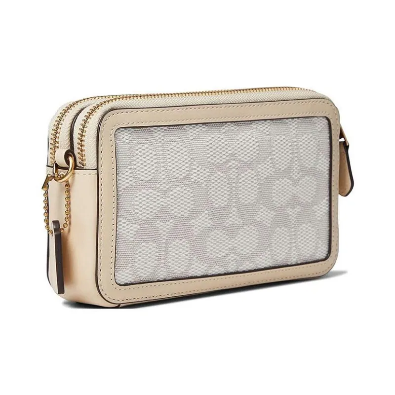 COACH Kira Fabric With Leather Camera Bags Crossbody Bag Shoulder Bag Women's Ecru-1