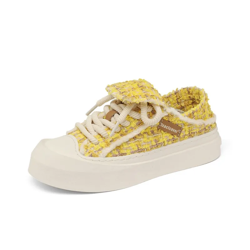 1xact Cover Skateboard Shoes Women's Low Top Youthful Pink/Cute Yellow/Light Beige-10