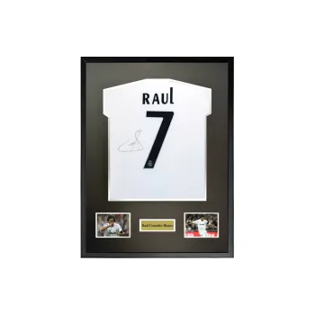 Three For Luolai 05-06 Real Madrid Real Madrid Autographed Soccer Apparel Jersey Framed Includes Certificate