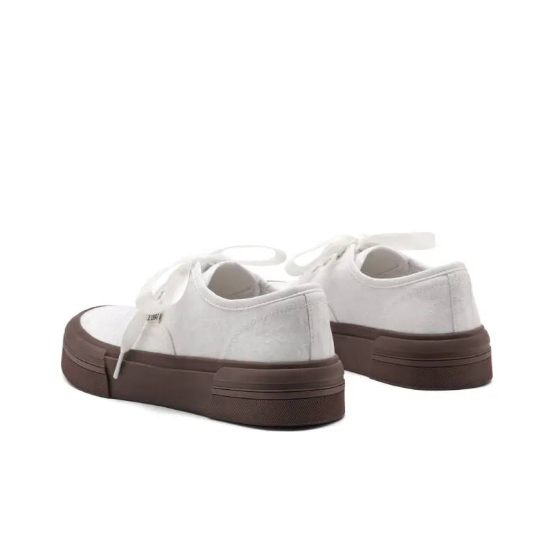 BELLE Low Top Canvas Shoes Women's Green Ecru-8