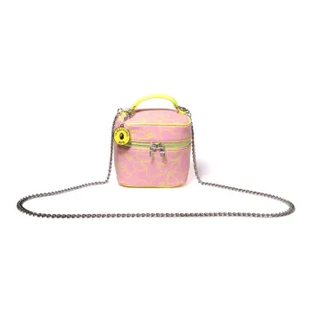 A BATHING APE Synthetic Leather Makeup Bag Tubas Women's Pink/Sax Blue