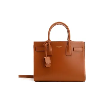 SAINT LAURENT SAC DE JOUR Calfskin Tote Bag Shopping Bag Shoulder Bag Handbag Unisex Brown