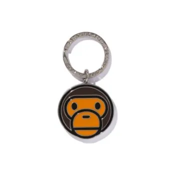 A BATHING APE Zinc Alloy Epoxy Resin Keychain Bag Accessory Medium Size Men's Brown