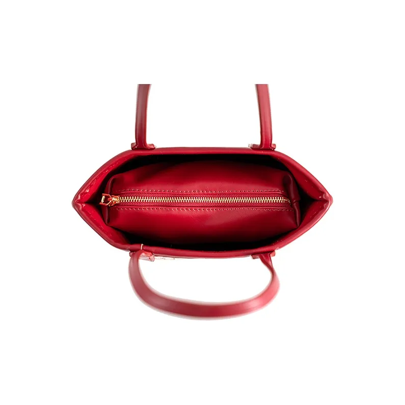 Vigno Synthetic Leather Woolen Handbag Combo Bag Regular Women's Red-4