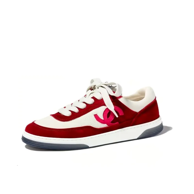CHANEL 23P Low Top Stylish Skateboarding Shoes Women's Pink White-0