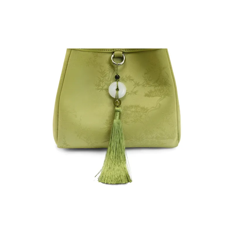 BELLE Premium Shoulder Bag, Crossbody Bag Trumpets Women's Green-3