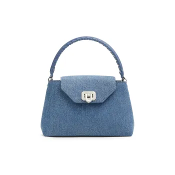 CHARLES&KEITH Fabric Handbag Medium Size Women's Dark Denim Blue