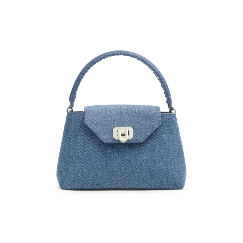 CHARLES&KEITH Fabric Handbag Medium Size Women's Dark Denim Blue-0