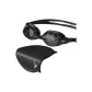 S26 Elegant Black Swim Goggles Set[Non-Prescription Swim Goggles+Small Logo Swimming Cap]