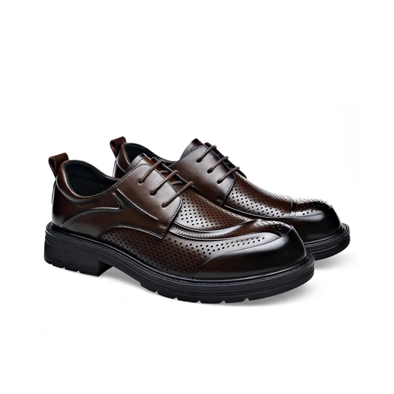 YEDANI Dress Shoes Men Low Top Black/Brown-8