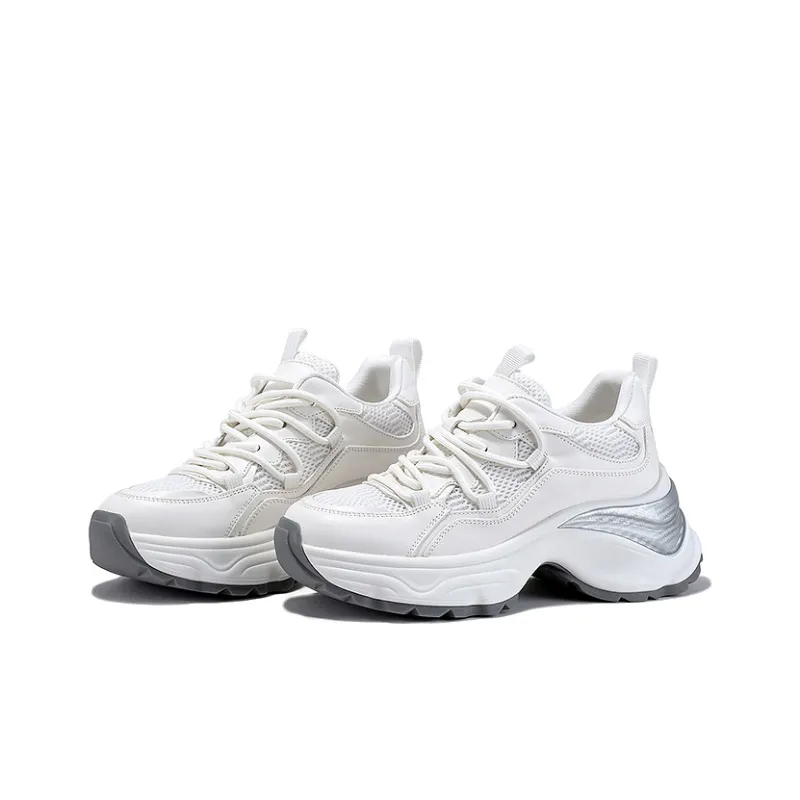 BELLALILY Anti-Slip And Wear-Resistant Height Increasing Low-Top Chunky Sneakers Women's-2