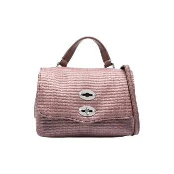 Zanellato Polyester With Leather Tote Bag, Shopping Bag, Handbag Unisex Light Purple