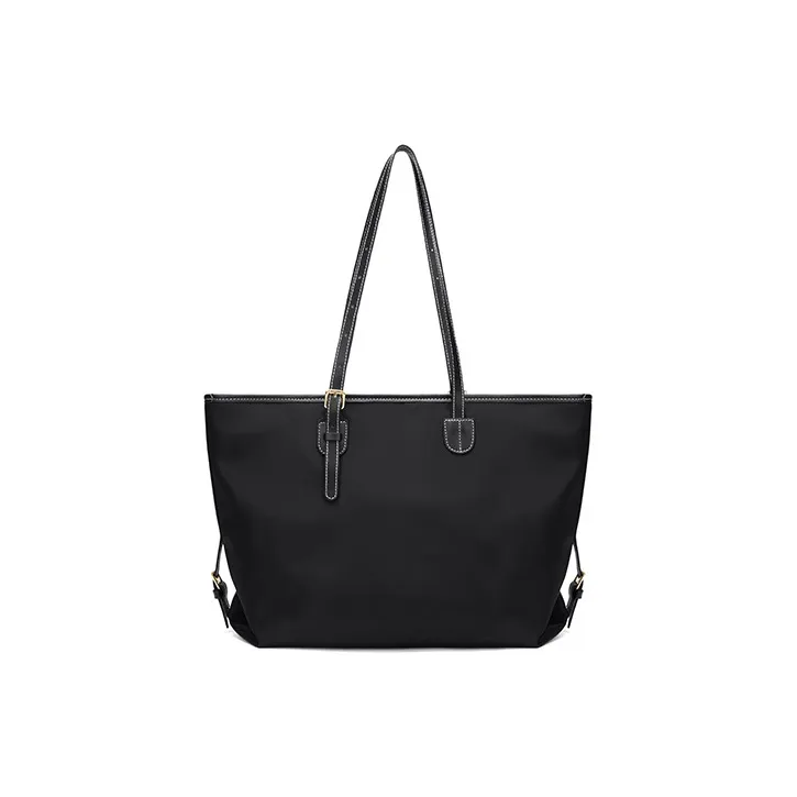 MAKEUP KITTEN Nylon Fabric Tote Bag Shopping Bag Tote Bag Shoulder Bag Large Size Women's Black/Apricot-3