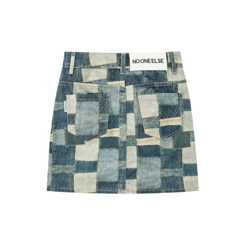 NO ONE ELSE Denim Short Skirts Women's Denim Blue-1