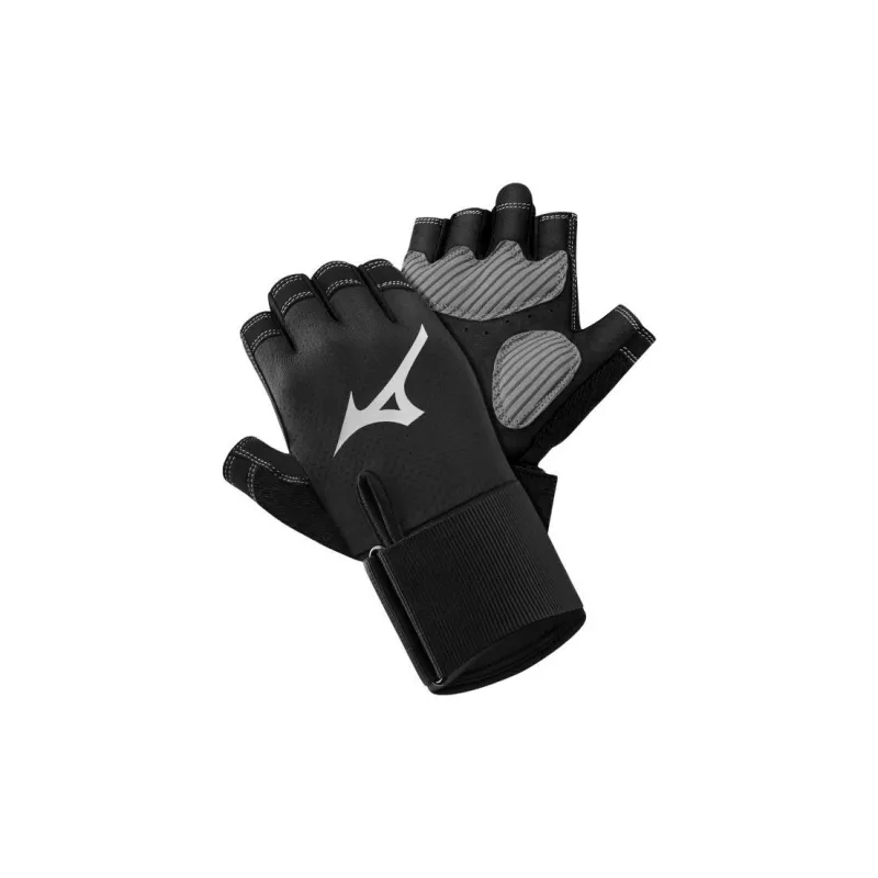 Mizuno Apparatus Fitness Gloves Protected And Wear resistant Black Polyester Female And Male-3