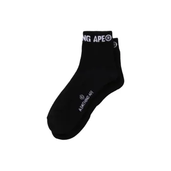 A BATHING APE Logo Short Socks White