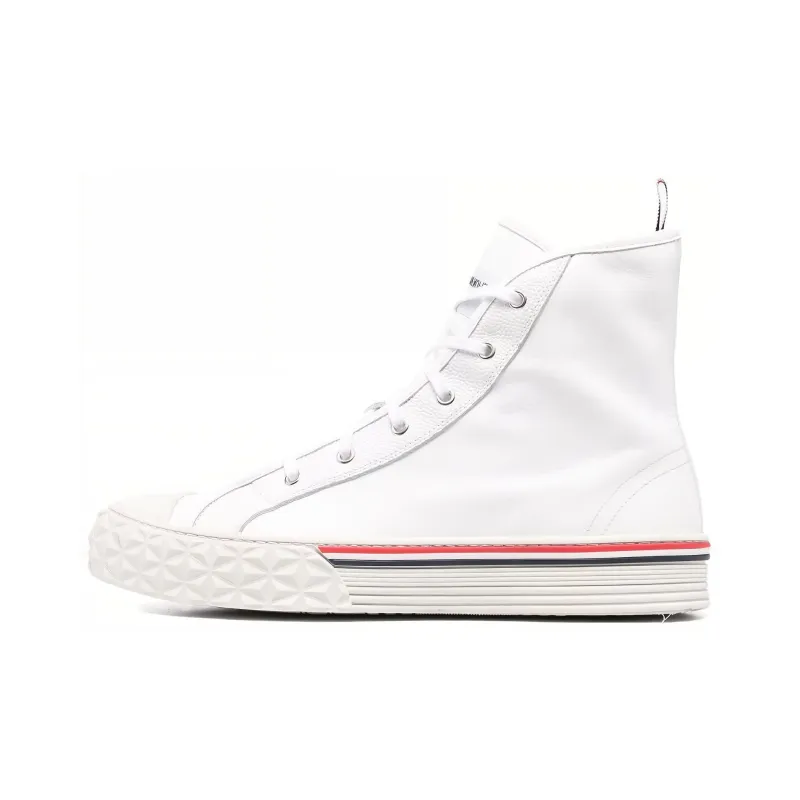 THOM BROWNE High top Leather Sneakers-0