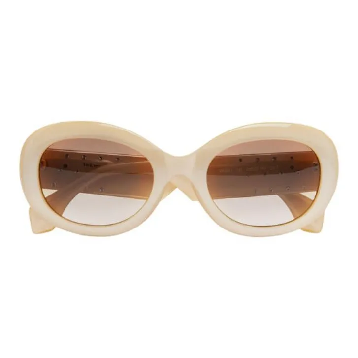 Vivienne Westwood Crystal Oval Sunglasses Women's Beige-1