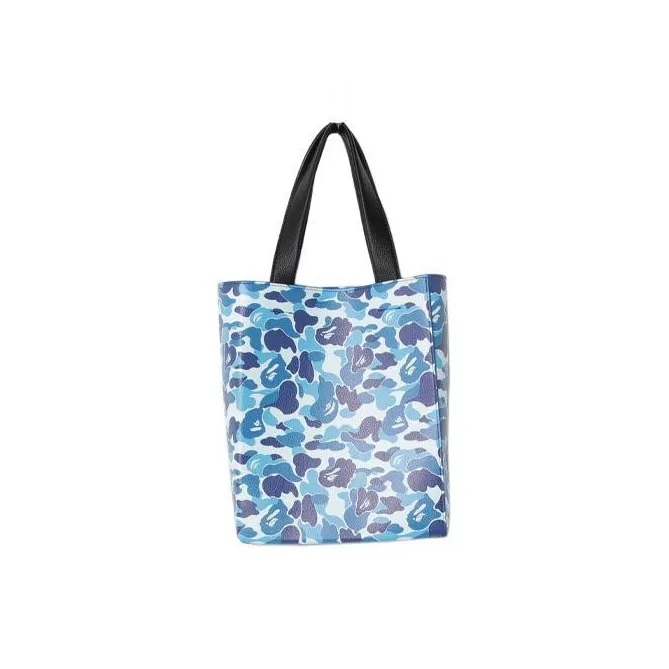 A BATHING APE ABC Camo Synthetic Leather Tote Bag Shopping Bag Handbag Medium Size Men's Blue-3