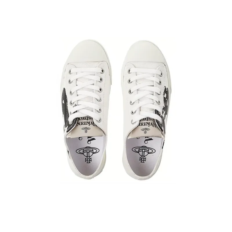 Vivienne Westwood Low Top Skateboard Shoes Women's White-3