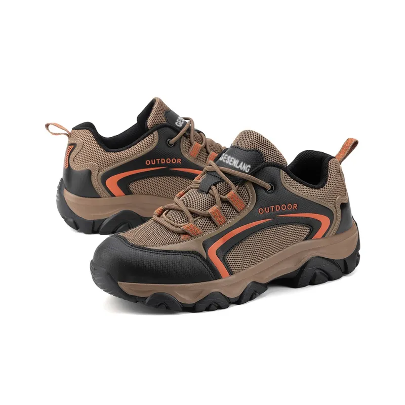GESENLANG Cushioned Water Resistant Lightweight Coverage Low Top Trekking Shoes Men's Khaki-2