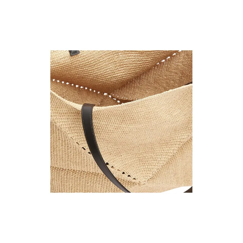 LOEWE Raffia Special Tote Bag Shopping Bag Handbag Extra Large Women's Natural & Black-6