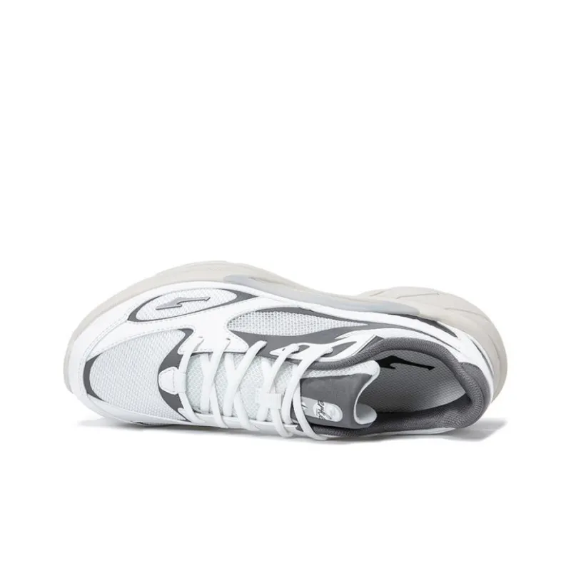 Erke Feather Millennium 909TD Abrasion Resistant Cushioning Low Top Casual Shoes Men's White Gray-3