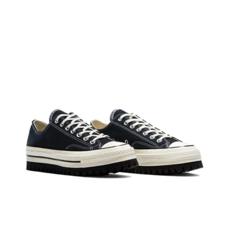 Converse Chuck 70 Lugged Anti Slip Wear Resistant Low Top Canvas Shoes Unisex Black White-2