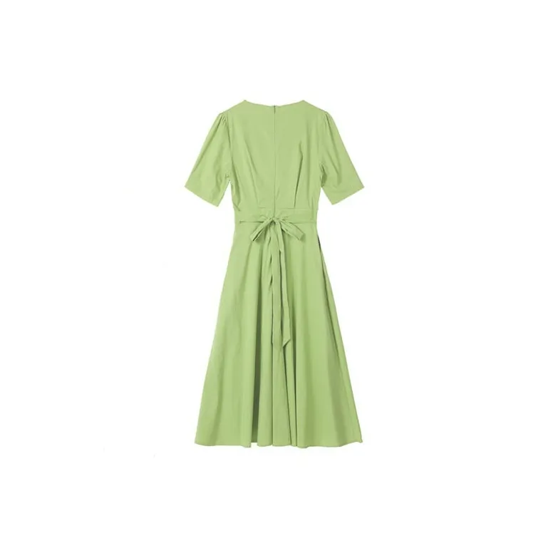 IQC Short Sleeved Dresses Women's Avocado Green-1