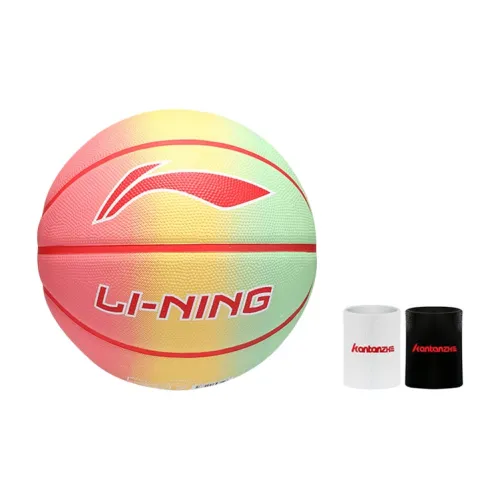 LiNing Rubber Basketball Pink Yellow Green Size 7 Training Unisex