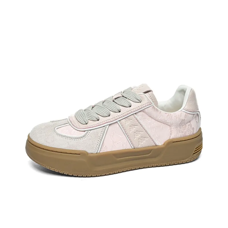 Kappa Anti Slip Wear Resistant Low Top Skateboard Shoes Women's Milk Tea Pink-2