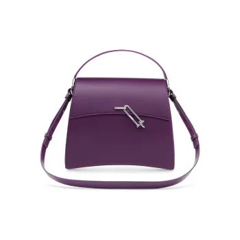 TAD FAB Smooth Cow Leather Messenger Bag One Shoulder Handbag Large Size Unisex Black/Purple/Brown