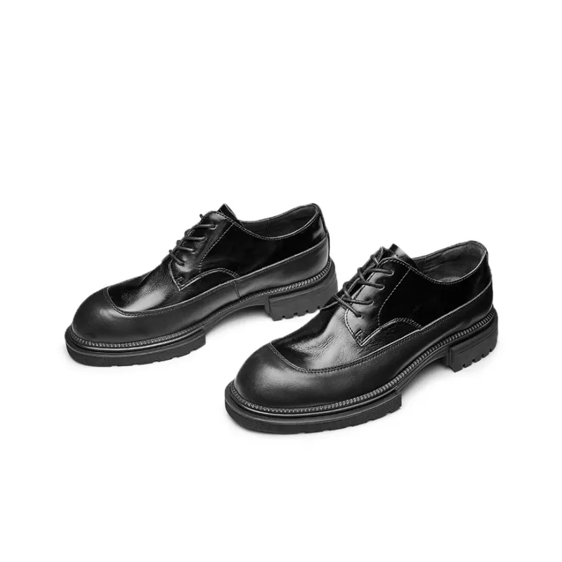 LEYGMENLG Men's Casual Shoes Men Low Top Black/Black & Coffee-1