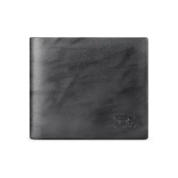 SEPTWOLVES Top Grain Cow Leather Wallet With Money Clip And Leather Clip Men's