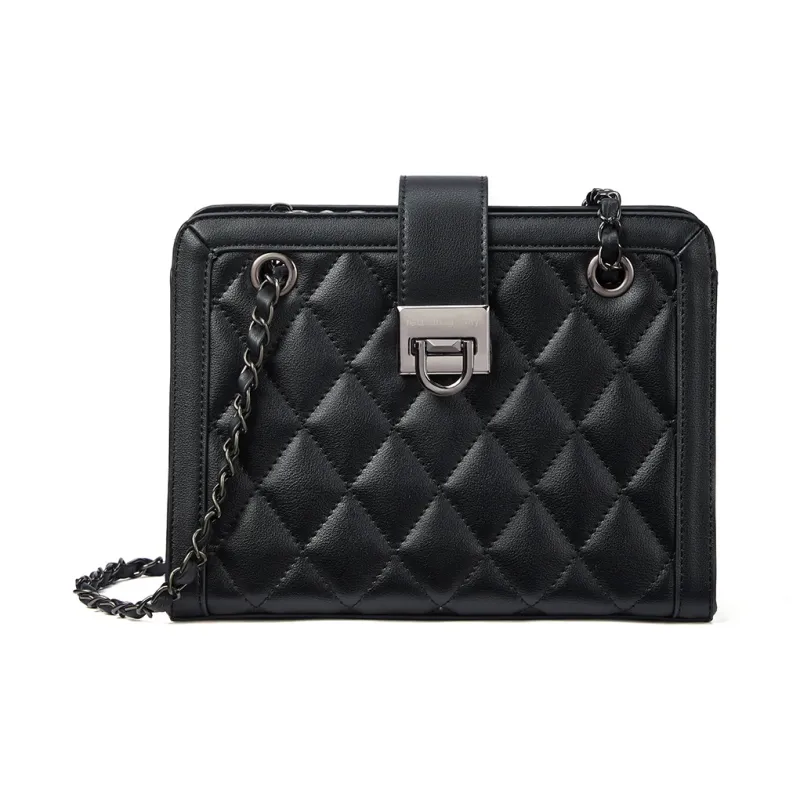RED DRAGONFLY Cow Leather Shoulder Bag, Crossbody Bag Regular Women's Black-2