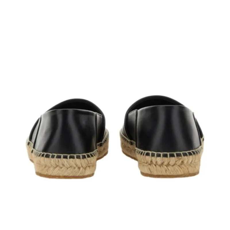 FERRAGAMO Logo-debossed Leather Espadrilles-5