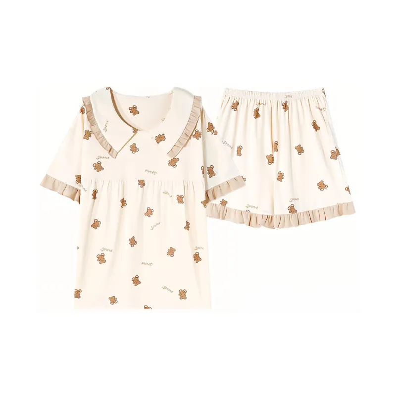 Mulong Family Pajama Set Women's Apricot-0