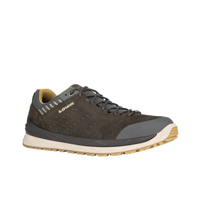 Lowa Malta Cushioned Slip-Resistant Low-Top Outdoor Shoes Men's Umber Gray-1