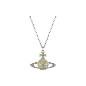 Vivienne Westwood Brass Crystal Necklaces Women's Silver