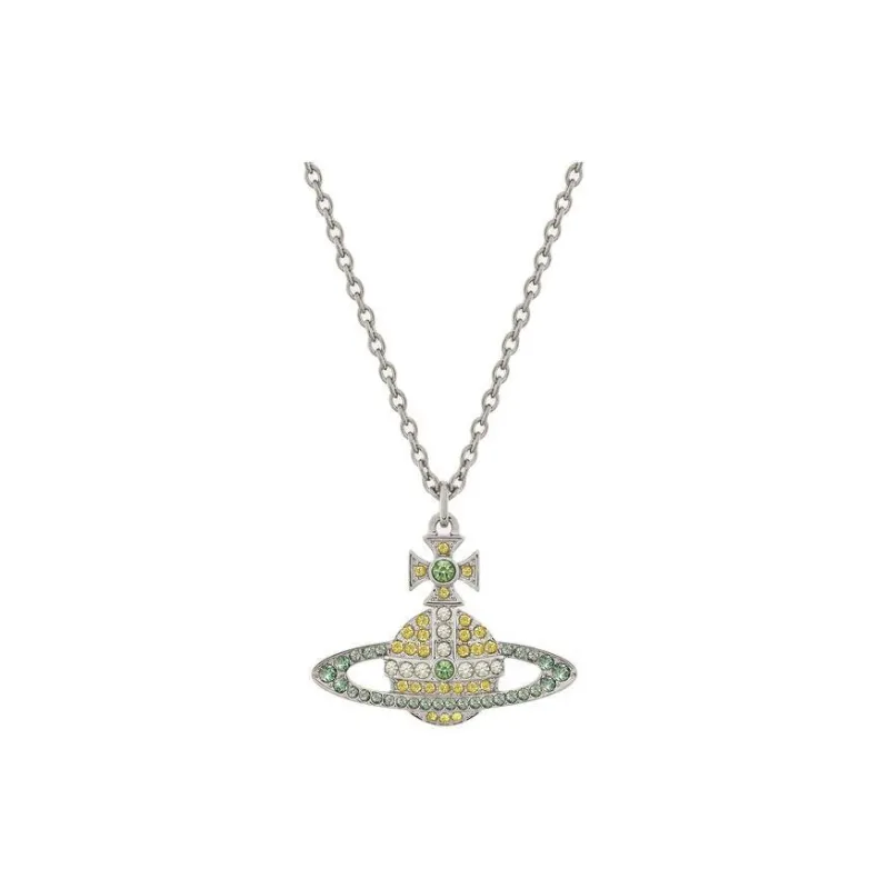 Vivienne Westwood Brass Crystal Necklaces Women's Silver-0