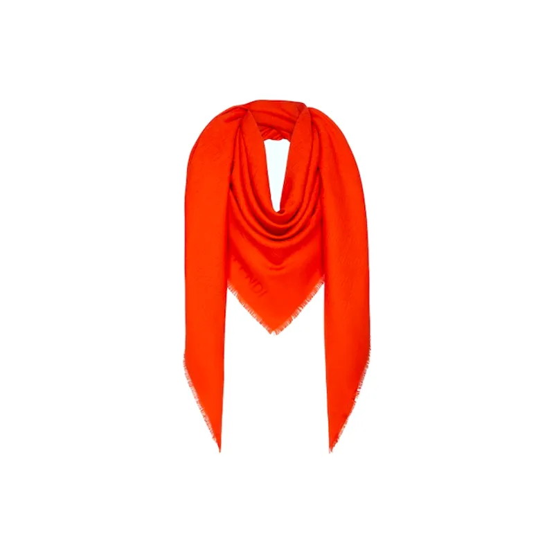 FENDI Logo embroidered Silk Shawl-1
