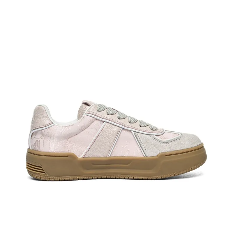 Kappa Anti Slip Wear Resistant Low Top Skateboard Shoes Women's Milk Tea Pink-1