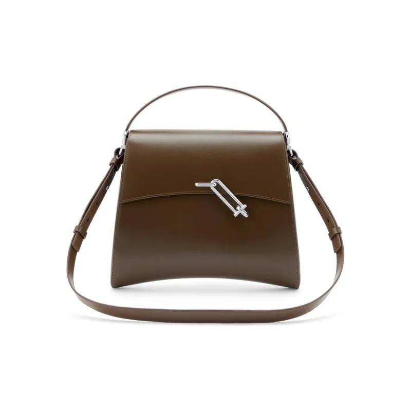 TAD FAB Smooth Cow Leather Messenger Bag One Shoulder Handbag Large Size Unisex Black/Purple/Brown-6