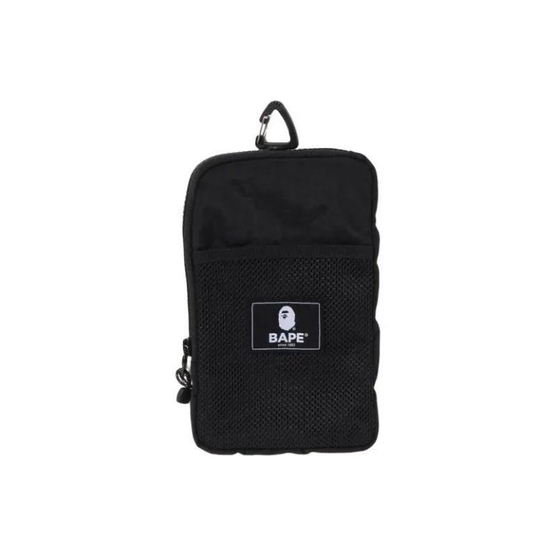 A BATHING APE Polyester Shoulder Bag, Crossbody Bag Regular Men's Black-4